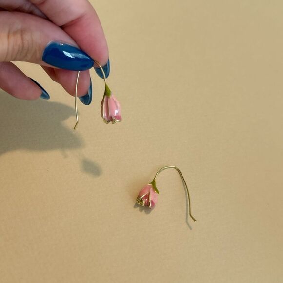 Flower drop earrings M862 - Picture 4 of 4